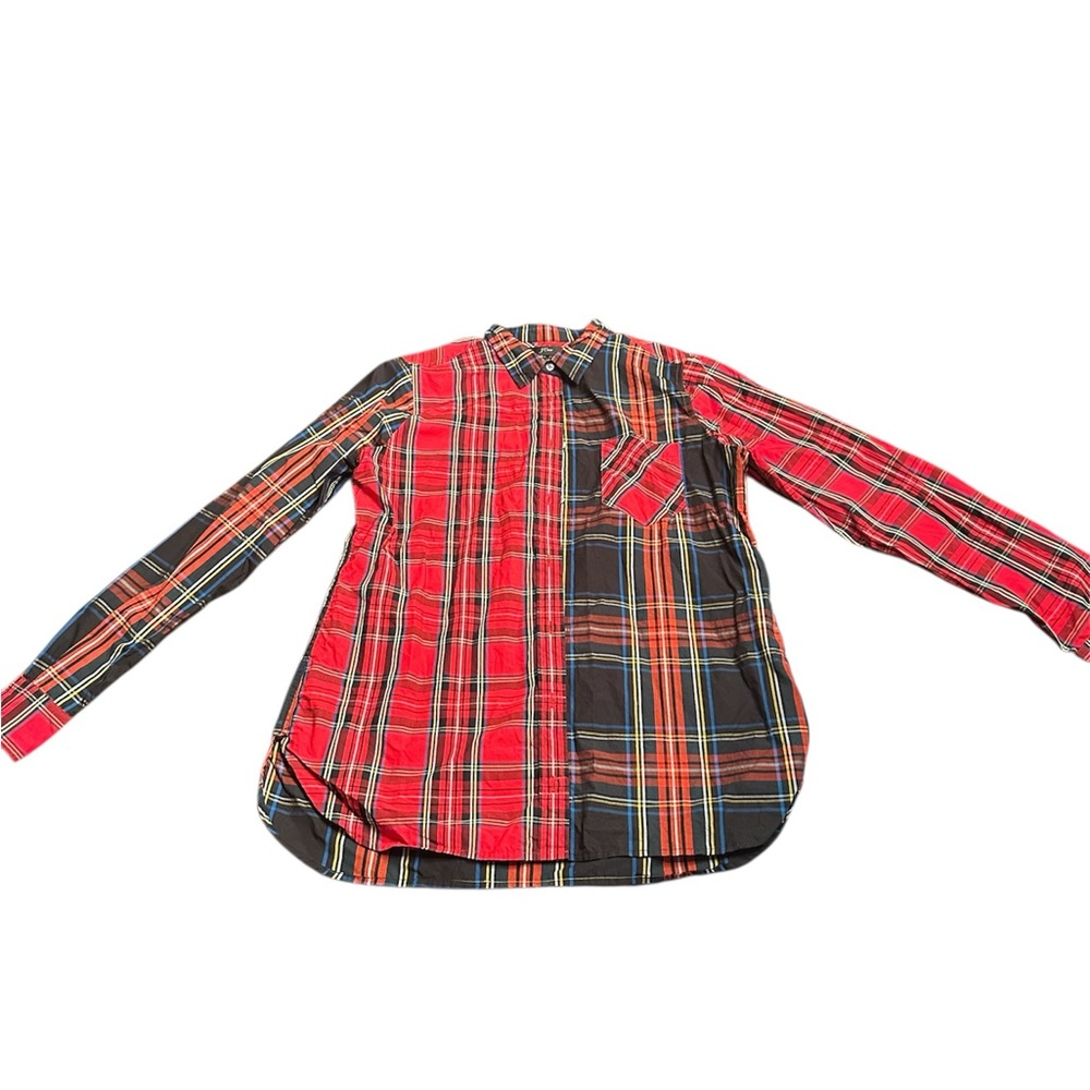 J Crew Classic Plaid Shirt Women's Button Up Collar Red - Multicolor